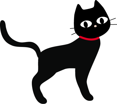 ねこのイラスト ｐｏｐな黒猫 無料イラスト フリー素材