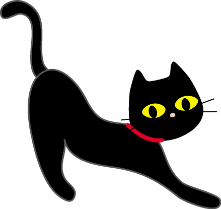 ねこのイラスト ｐｏｐな黒猫 無料イラスト フリー素材