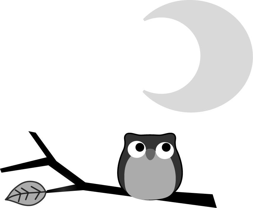 フクロウと月のイラスト 無料イラストフリー素材