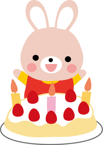 お祝い 花束とケーキのイラスト 無料素材
