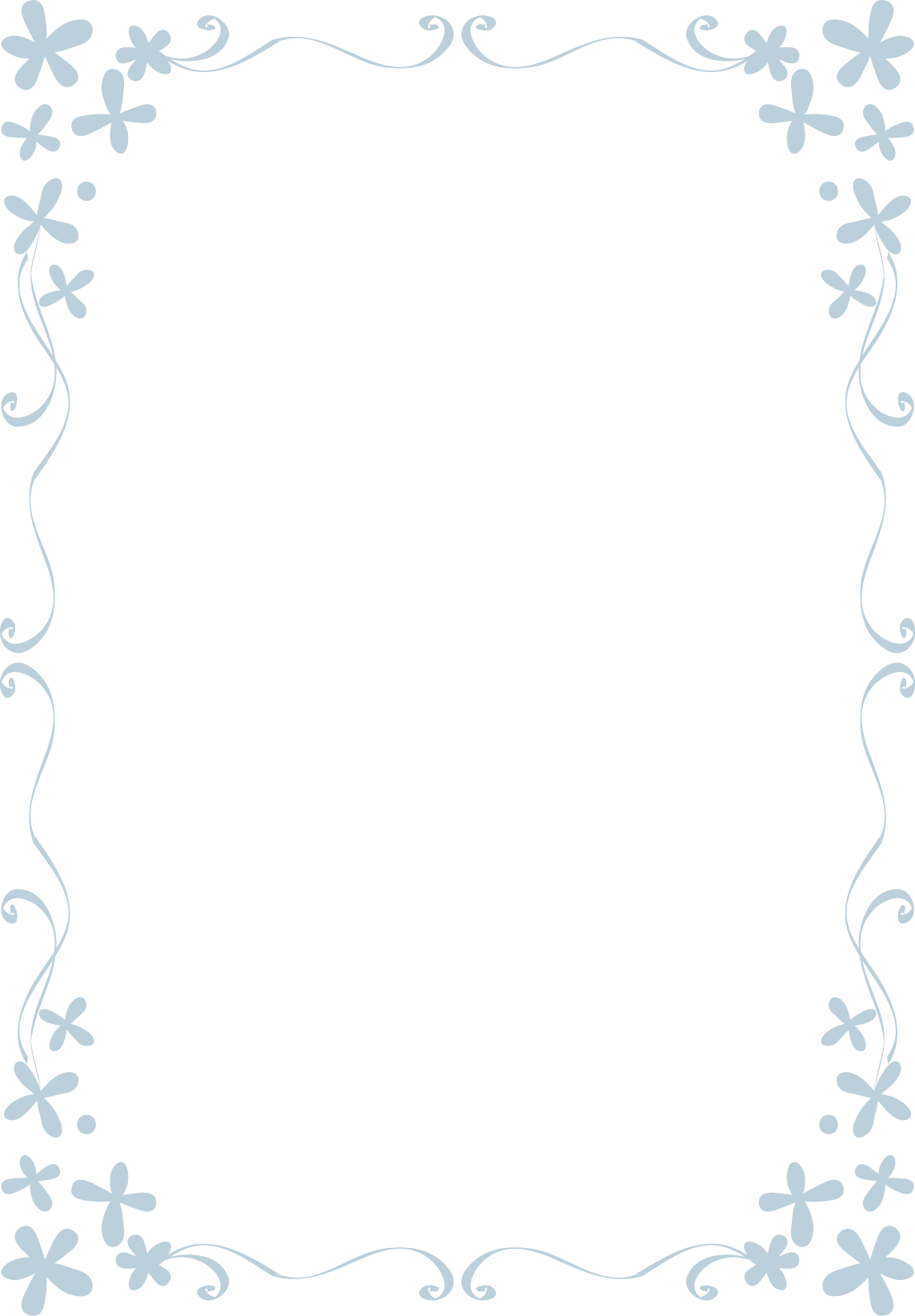 枠 飾り枠 飾り罫 飾り線 おしゃれな小花のデザイン 無料イラスト素材