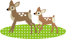 鹿の親子のイラスト