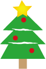 クリスマスツリーのイラスト1
